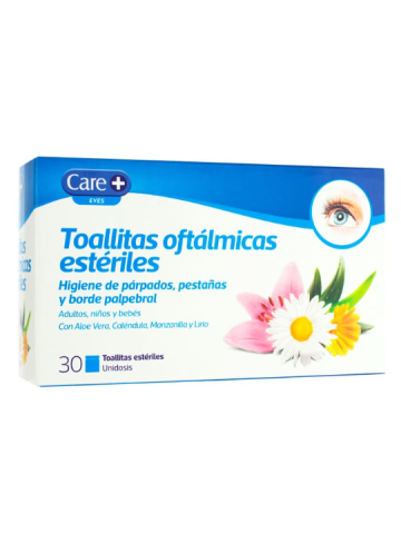 Care+ Toallitas oftálmicas estériles 30 unidades